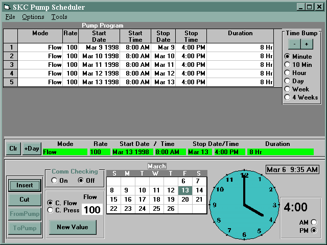 DataTrac Software - Example of Setting Up a Schedule