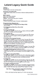 Leland Legacy Quick Start Guide Manual Leland Legacy Quick Start Guide Manual