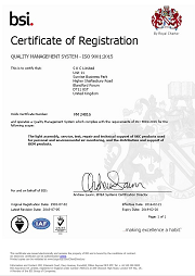 SKC Ltd ISO 9001:2015 Certificate. SKC has held ISO 9001 for over 20 years.