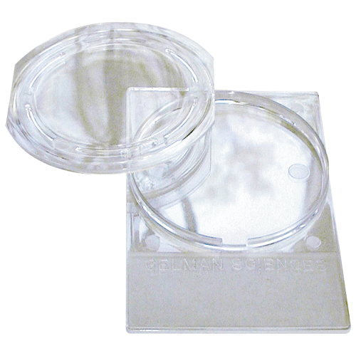 225-2-01 Petri Dish Slides To easily transport filters up to 47 mm diameter. The rectangular base fits most microscopic stages.