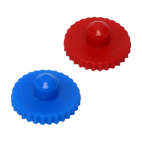 225-3-RB Cassette End Plugs, red and blue set, for use with 25 and 37 mm filter cassettes