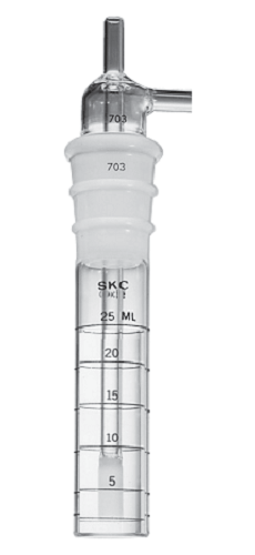 225-36-2 Glass Midget Impinger, 25 ml, fritted nozzle