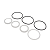P51917 Replacement O-ring, Retainer, and Spacer Set for Sioutas Impactor includes 4 filter retainer rings, 9 O-rings, and 1 PTFE spacer ring