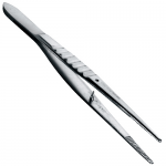 Forceps, serrated pointed tips