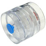 DPM Cassette without Impactor; standard 3-piece clear styrene cassette loaded with 37 mm heat-treated R-100 quartz filter