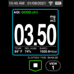 HD-1620 Screen Display 1 showing live readings including temperature, RH and atmospheric pressure