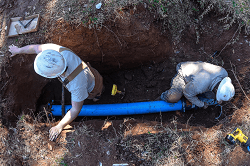 Tubes can be used to monitor for hazardous gases during excavation work.